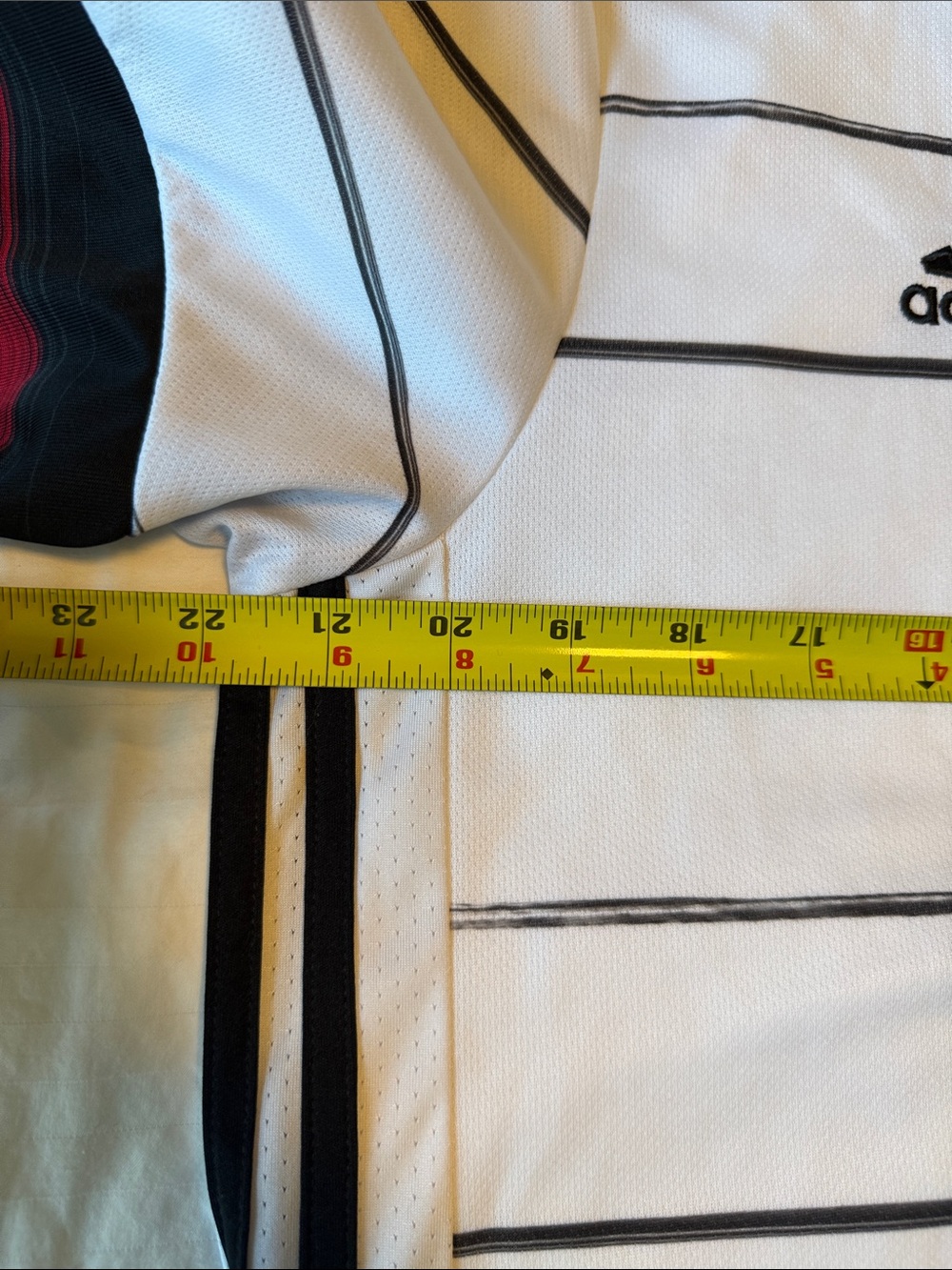 adidas White and Black Germany Football Shirt with Red Accent - Picture 4 of 4